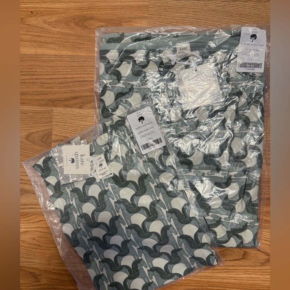 Kate Quinn jadeite Trojan horse t shirt and double layer swaddle blanket